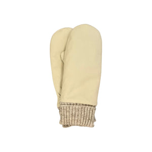 Leather Mittens - Ivory