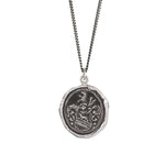 Load image into Gallery viewer, Heart of the Wolf silver talisman
